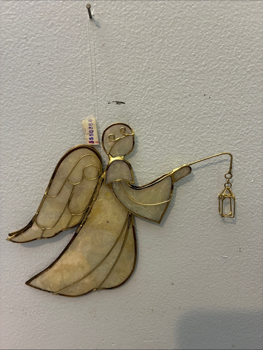 Handcrafted Capiz Angel Wall Decor in Cream and Gold